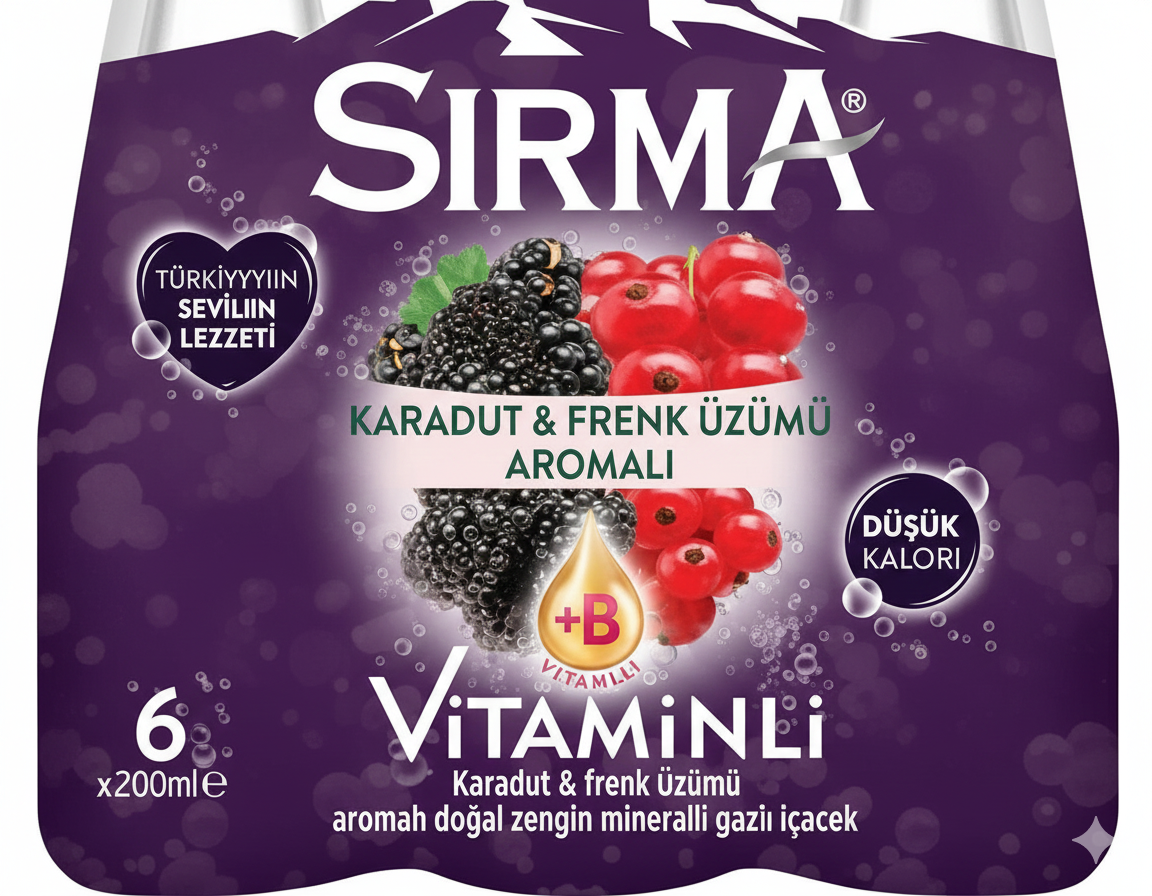 SIRMA KARADUT FRENK ÜZÜMLÜ SODA 200 ML x6